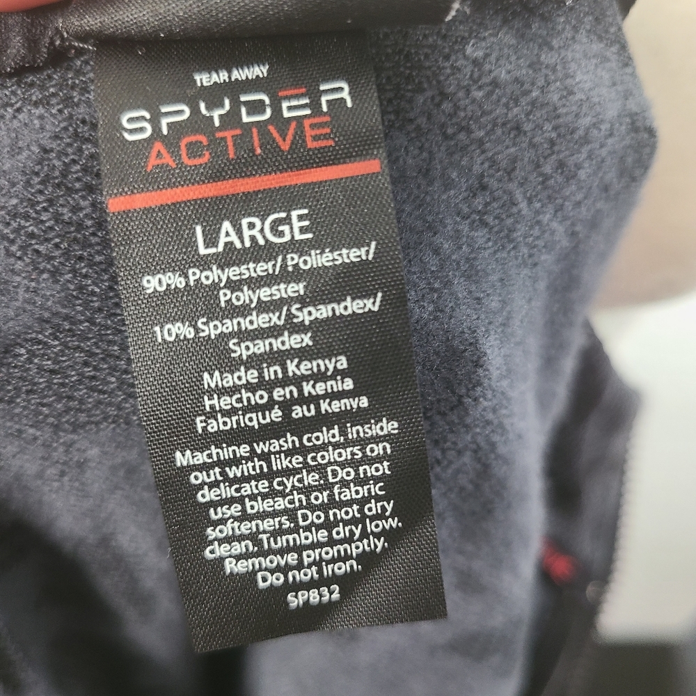 Spyder Active Camo Top Long Sleeve Boxy Crop Thumbholes Half Zip Mock Mockneck L - Picture 10 of 11